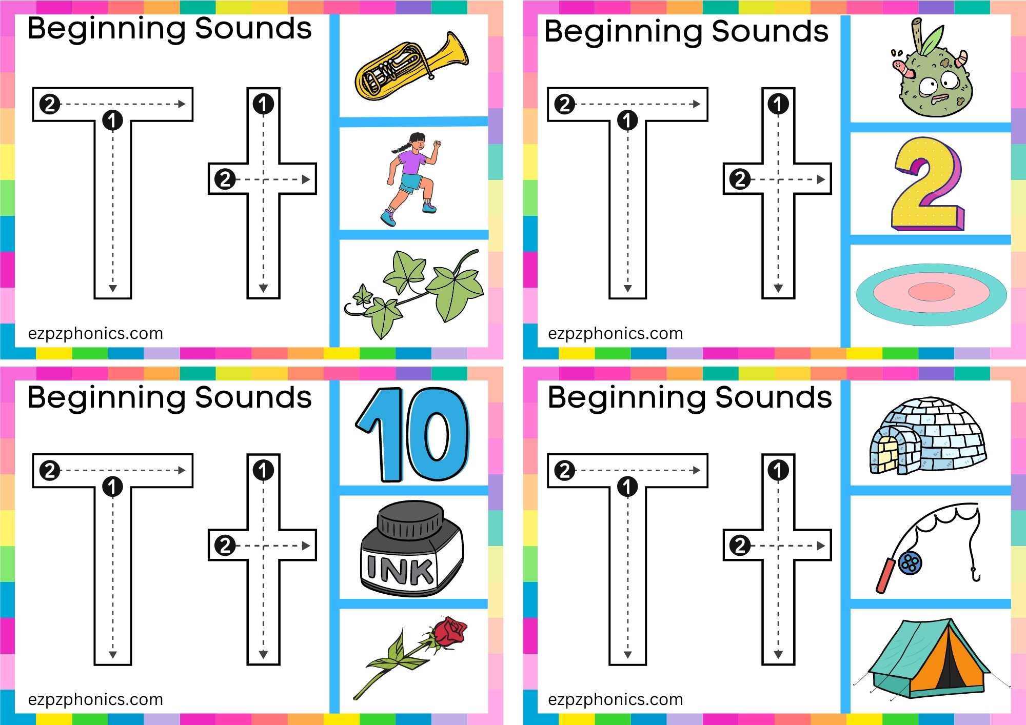 Trace The Letter T And Clip The Image Set 2